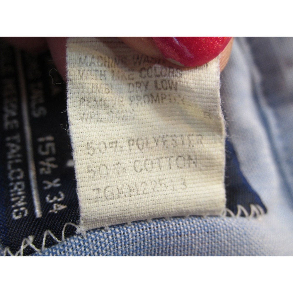 Wrangler Cowboy Cut Western Pearl Snap Shirt Mens 15.5x34 Blue Plaid Yoke VTG - Picture 10 of 16